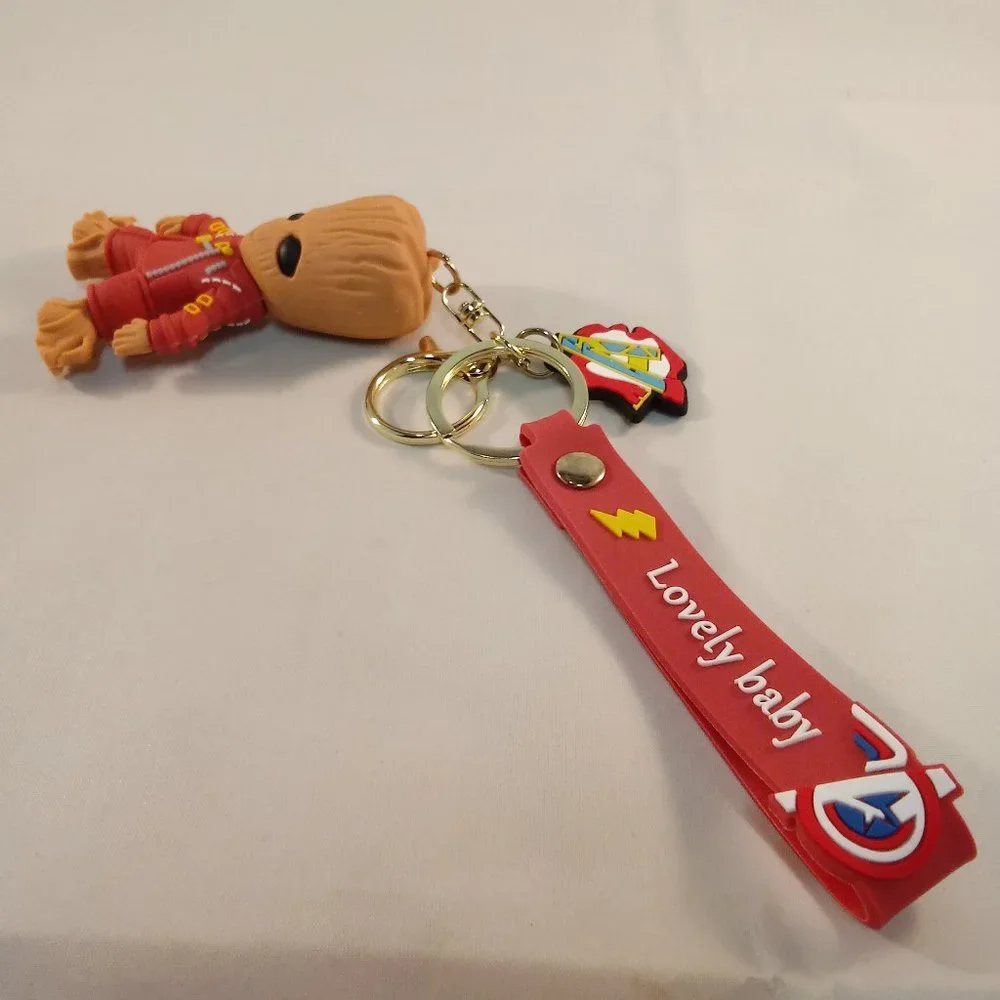 Mens Groot Superhero Key Chain Key Ring Marvel Movie Character Figurine Gift